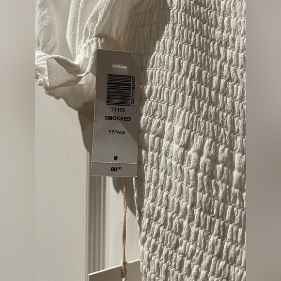 Aritzia Wilfred Smocked Blouse - BNWT - White - Picture 5 of 5